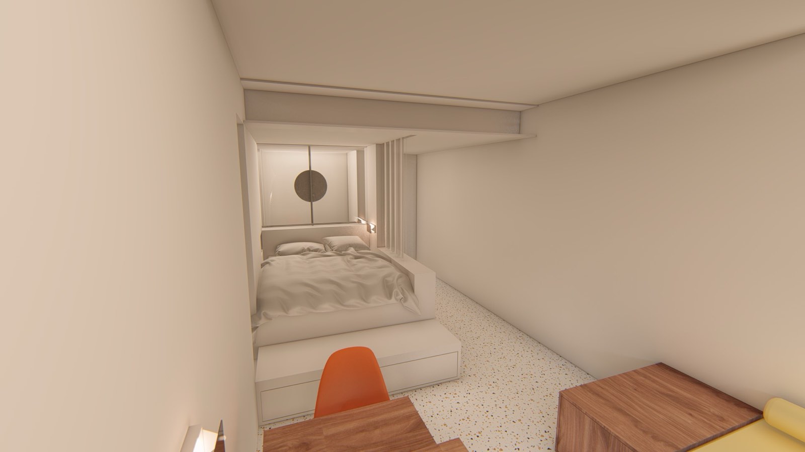 Interior detail showing joinery and terrazzo